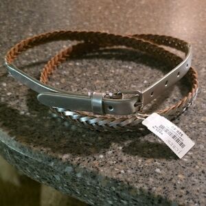 NWT J. Crew Metalic Silver Braided Belt